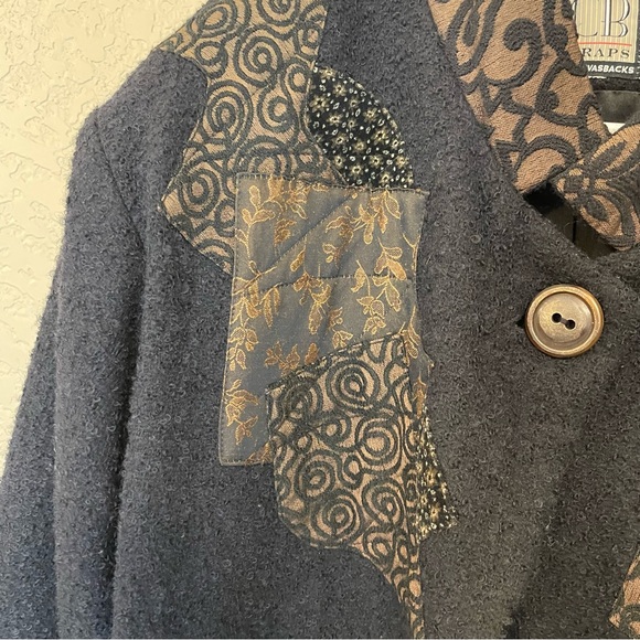 CB Wraps by Chadwicks Vintage Long Wool Wearable Art Maxi Coat Size M - Picture 11 of 16